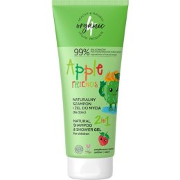 4organic Naturalny szampon i żel do mycia dla dzieci 2w1 Apple Friends 200ml