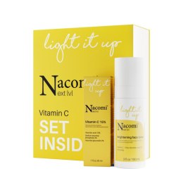 Nacomi Next Level Vitamin C zestaw rozświetlający tonik do twarzy 100ml + witamina C 15% 30ml