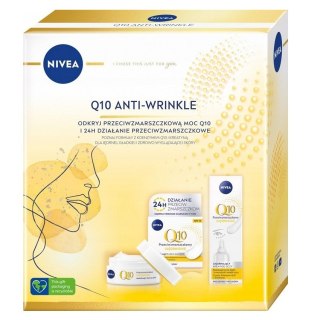 Nivea Q10 Anti-Wrinkle zestaw przeciwzmarszczkowy nawilżający krem na dzień 50ml + przeciwzmarszczkowy krem pod oczy 15ml