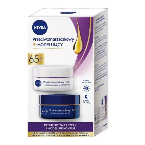 Nivea Zestaw Przeciwzmarszczkowy+Modelujący krem na dzień SPF30 65+ 50ml + krem na noc 65+ 50ml