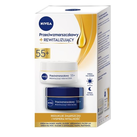 Nivea Zestaw Przeciwzmarszczkowy+Rewitalizujący krem na dzień 55+ 50ml + krem na noc 55+ 50ml