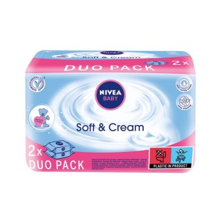 Nivea Baby Soft & Cream chusteczki oczyszczające duopack 2x63szt.