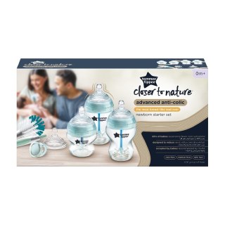 Tommee Tippee Closer To Nature Advanced Anti-Colic antykolkowy zestaw startowy dla noworodka butelka 150ml x2 + butelka 260ml x2 + szczotka do