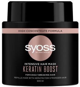 Intensive Hair Mask Keratin Boost intensywnie regenerująca maska do włosów bardzo łamliwych 500ml Syoss