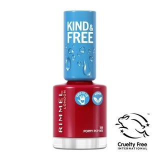 Kind & Free wegański lakier do paznokci 156 Poppy Pop Red 8ml Rimmel