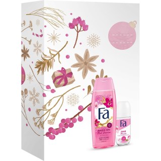 Fa Magic Oil Pink Jasmine / Pink Passion zestaw żel pod prysznic 250ml + antyperspirant w kulce 50ml