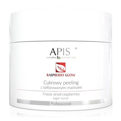 APIS Raspberry Glow cukrowy peeling z liofilizowanymi malinami 220g