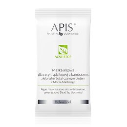 APIS Acne-Stop maska algowa dla cery trądzikowej z bambusem zieloną herbatą i czarnym błotem z Morza Martwego 20g