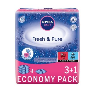 Nivea Baby Fresh & Pure chusteczki nawilżane dla dzieci i niemowląt 4x63szt.