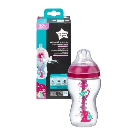 Tommee Tippee Closer To Nature Advanced Anti-Colic butelka antykolkowa 3m+ Girl 340ml