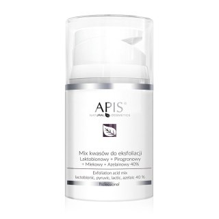 APIS Exfoliation Acid mix kwasów do eksfoliacji Laktobionowy + Pirogronowy + Mlekowy + Azelainowy 40% 50ml