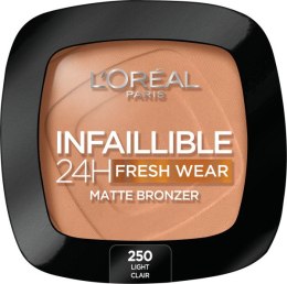 Infaillible 24H Fresh Wear Soft Matte Bronzer matujący bronzer do twarzy 250 Light 9g L'Oreal Paris