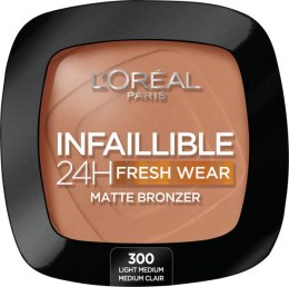 Infaillible 24H Fresh Wear Soft Matte Bronzer matujący bronzer do twarzy 300 Light Medium 9g L'Oreal Paris