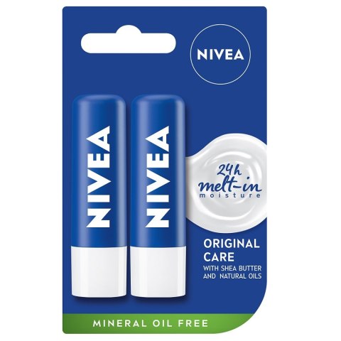 Nivea Original Care pielęgnująca pomadka do ust 2x4.8g Nivea Original Care pielęgnująca pomadka do ust 2x4.8g