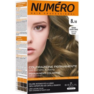 NUMERO Permanent Coloring farba do włosów 8.10 Light Ash Blonde 140ml