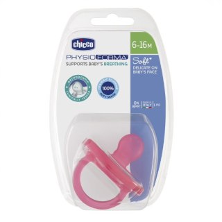 Chicco PhysioForma smoczek silikonowy uspokajający Soft 6-16m Różowy 1szt