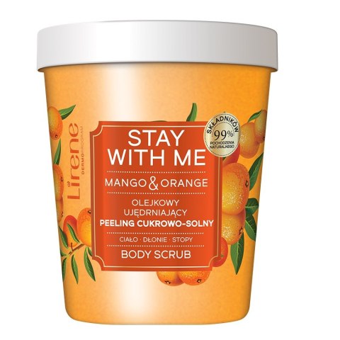 Lirene Stay With Me olejkowy ujędrniający peeling cukrowo-solny Mango & Orange 200g