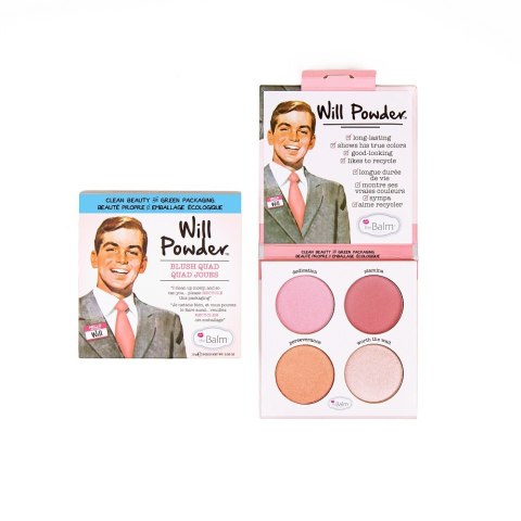 Will Powder Blush Quad paleta róży do policzków 10g The Balm