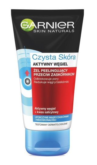 Garnier Czysta Skóra Aktywny Węgiel żel peelingujący przeciw zaskórnikom 150ml