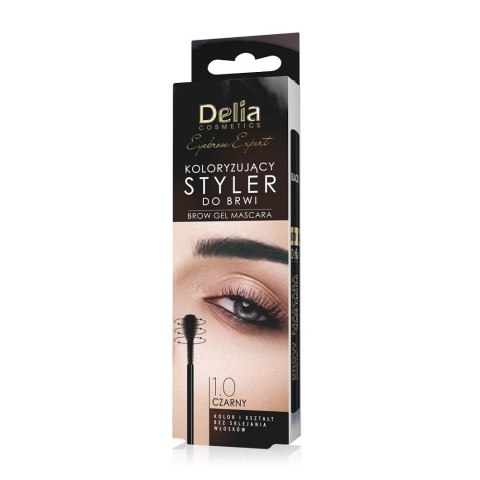 Eyebrow Expert Brow Gel Mascara koloryzujący styler do brwi 1.0 Czarny 11ml Delia