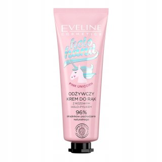 Eveline Cosmetics Holo Hand Pink Unicorn odżywczy krem do rąk z różowym holo-pyłkiem 50ml