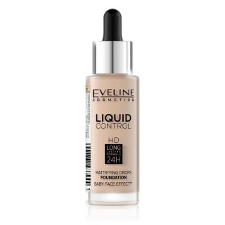 Eveline Cosmetics Liquid Control HD Long Lasting Formula 24H podkład do twarzy z dropperem 010 Light Beige 32ml