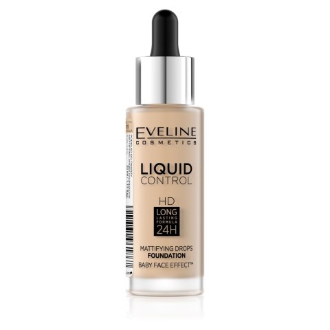 Eveline Cosmetics Liquid Control HD Long Lasting Formula 24H podkład do twarzy z dropperem 015 Light Vanilla 32ml