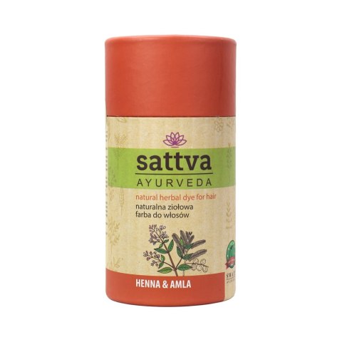 Natural Herbal Dye for Hair naturalna ziołowa farba do włosów Henna & Amla 150g Sattva