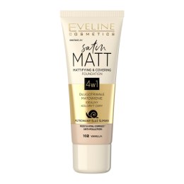 Satin Matt Foundation matujący podkład do twarzy 102 Vanilla 30ml Eveline Cosmetics