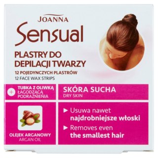 Joanna Sensual plastry do depilacji twarzy Olejek Arganowy 12szt + tubka z oliwką łagodzącą podrażnienia 10ml