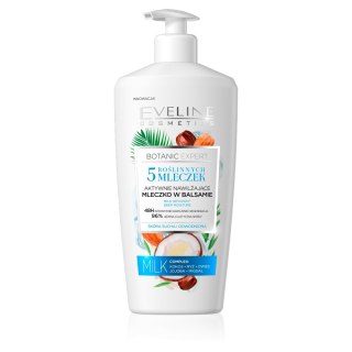 Eveline Cosmetics Botanic Expert 5 Roślinnych Mleczek aktywnie nawilżające mleczko w balsamie 350ml