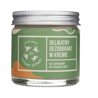 Mydlarnia Cztery Szpaki Delikatny dezodorant w kremie bez dodatku sody Bezzapachowy 60ml