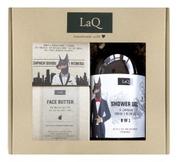 LaQ Doberman zestaw żel pod prysznic 500ml + masło do twarzy 50ml + mydło w kostce 85g