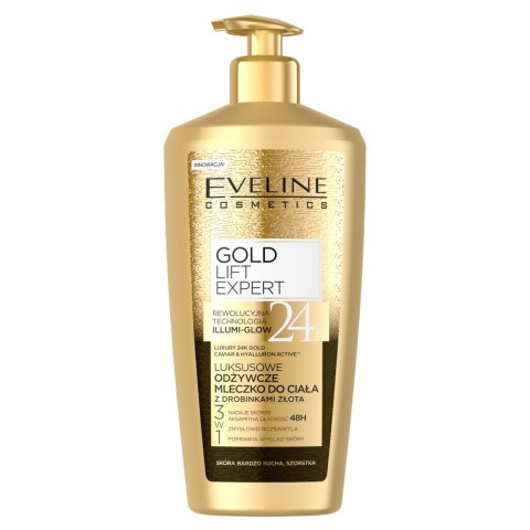 Eveline Cosmetics Gold Lift Expert 24k Gold luksusowe odżywcze mleczko do ciała z drobinkami złota 350ml