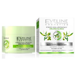 Kwas hialuronowy + Zielona Oliwka nawilżający krem przeciwzmarszczkowy na dzień i na noc 50ml Eveline Cosmetics