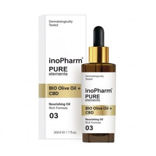 InoPharm Pure Elements BIO Olive Oil + CBD serum do twarzy i szyi z kannabidiolem i oliwką 30ml