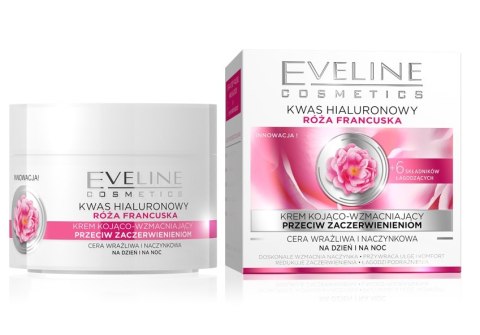 Eveline Cosmetics Róża Francuska wygładzający krem silnie przeciwzmarszczkowy dla cery wrażliwej i naczynkowej dzień/noc 50ml