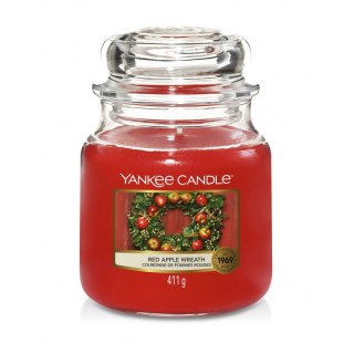 Yankee Candle Świeca zapachowa średni słój Red Apple Wreath 411g