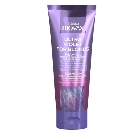 Ultra Violet intensywnie regenerujący szampon tonujący do włosów blond i siwych 200ml BIOVAX