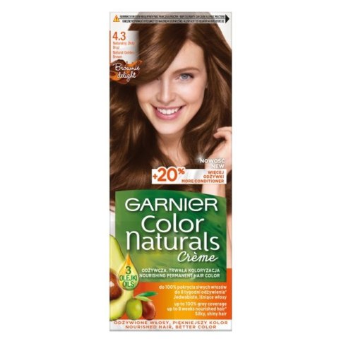 Color Naturals Creme krem koloryzujący do włosów 4.3 Naturalny Złoty Brąz Garnier