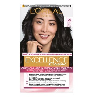 L'Oreal Paris Excellence Creme farba do włosów 100 Czerń