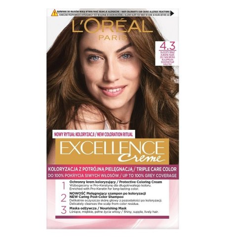 Excellence Creme farba do włosów 4.3 Złocisty Brąz L'Oreal Paris