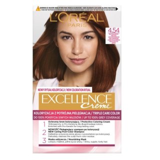 L'Oreal Paris Excellence Creme farba do włosów 4.54 Brąz Mahoniowo-Miedziany