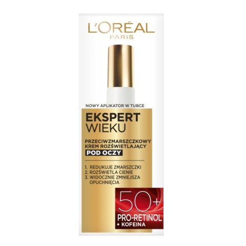 L'Oreal Paris Ekspert Wieku 50+ przeciwzmarszczkowy krem rozświetlający pod oczy 15ml