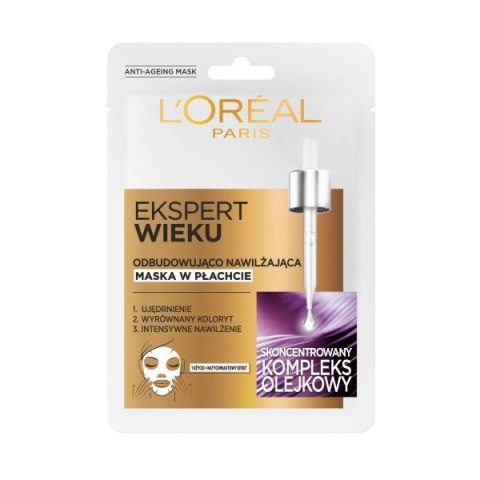 L'Oreal Paris Ekspert Wieku 60+ odbudowująca maska w płachcie 30g