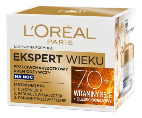 Ekspert Wieku 70+ przeciwzmarszczkowy krem odżywczy na noc 50ml L'Oreal Paris