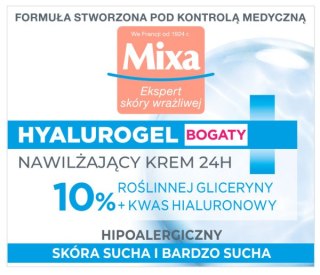 MIXA Hyalurogel bogaty krem intensywnie nawilżający 50ml