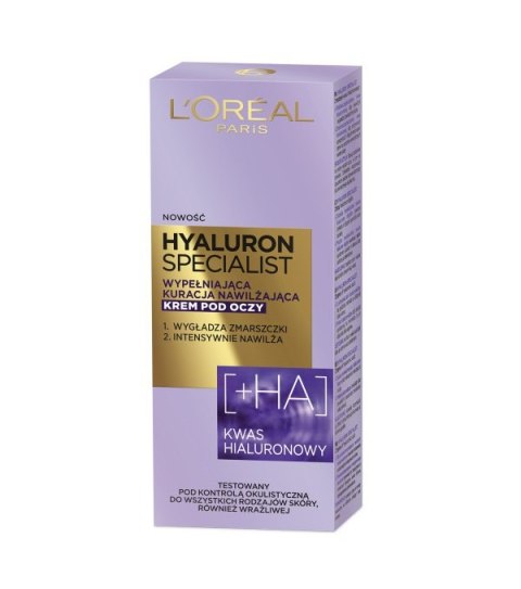 Hyaluron Specialist krem pod oczy wypełniająca kuracja nawilżająca 15ml L'Oreal Paris