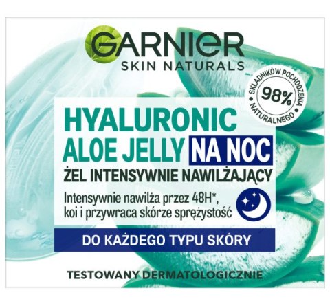 Hyaluronic Aloe Jelly żel intensywnie nawilżający do każdego typu cery na noc 50ml Garnier