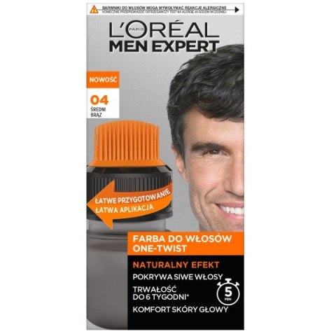 L'Oreal Paris Men Expert One-Twist farba do włosów 04 Średni Brąz